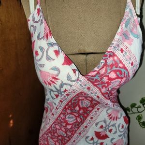 🌺🌺 BEAUTIFUL PINK FLORAL PRINT SUMMER DRESS OR SWIM COVER-UP!!